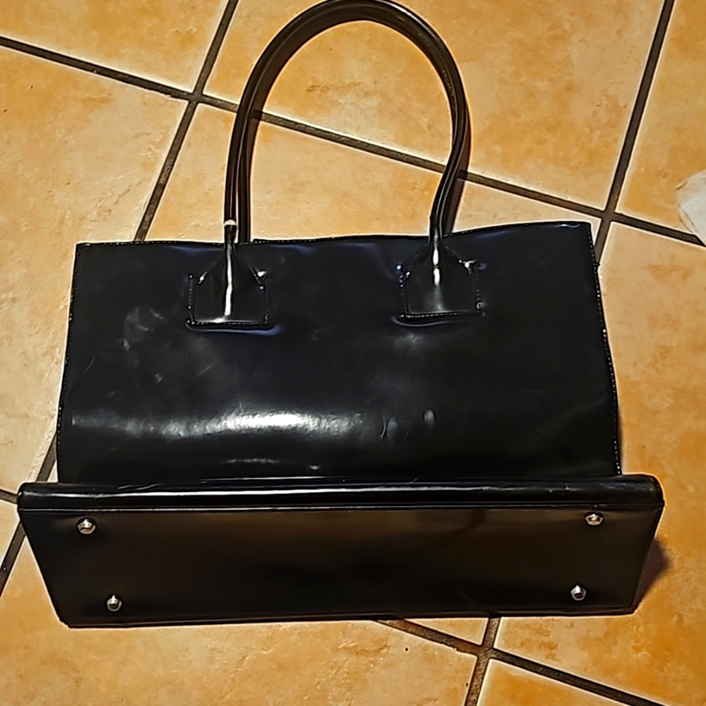 Espirit, tote bag, black leather